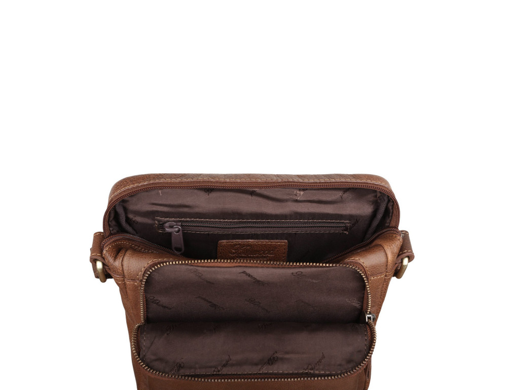 Коньячна шкіряна сумка через плече Ashwood M56 Cognac - Фотографія № 4