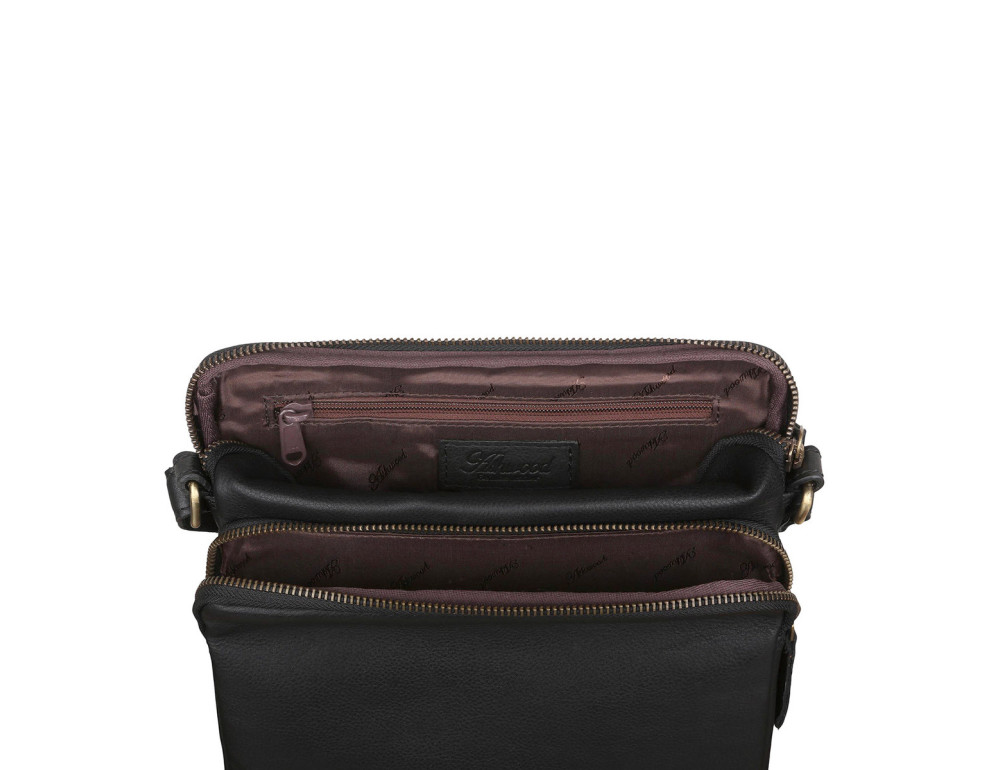 Чоловіча шкіряна сумка через плече Ashwood M52 Black - Фотографія № 4