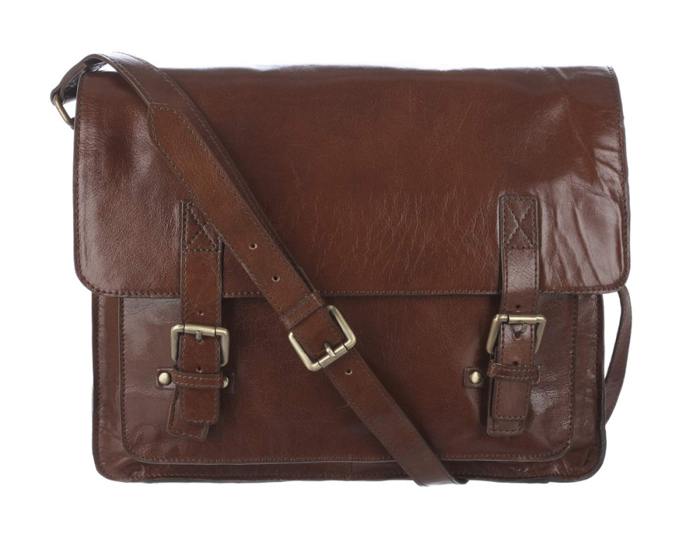 Чоловіча шкіряна сумка через плече із клапаном Ashwood Leather Josh Chestnut Brown - Фотографія № 1 Чоловіча шкіряна сумка через плече із клапаном Ashwood Leather Josh Chestnut Brown - Фотографія № 1