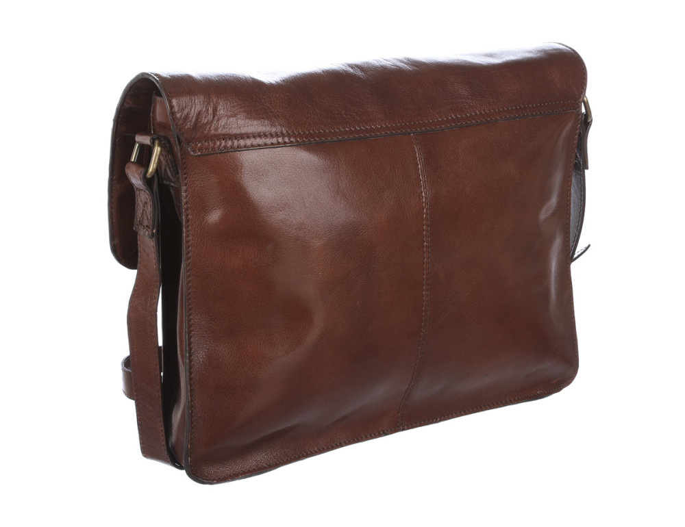 Чоловіча шкіряна сумка через плече із клапаном Ashwood Leather Josh Chestnut Brown - Фотографія № 2