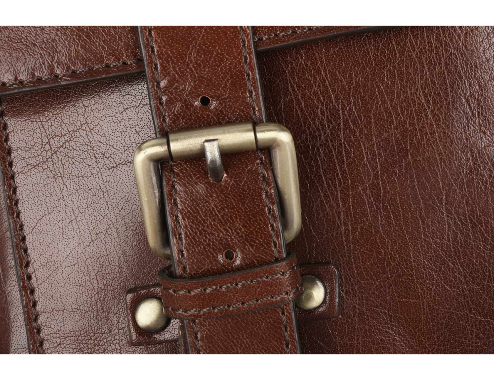 Чоловіча шкіряна сумка через плече із клапаном Ashwood Leather Josh Chestnut Brown - Фотографія № 5