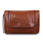 Несесер шкіряний із гладкої шкіри Ashwood Leather 89145 Chestnut Brown - Фотографія № 100