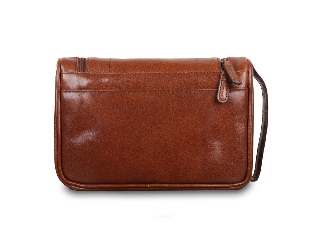 Несесер шкіряний із гладкої шкіри Ashwood Leather 89145 Chestnut Brown - Фотографія № 2