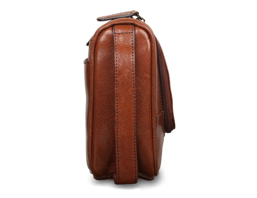 Несесер шкіряний із гладкої шкіри Ashwood Leather 89145 Chestnut Brown - Фотографія № 3