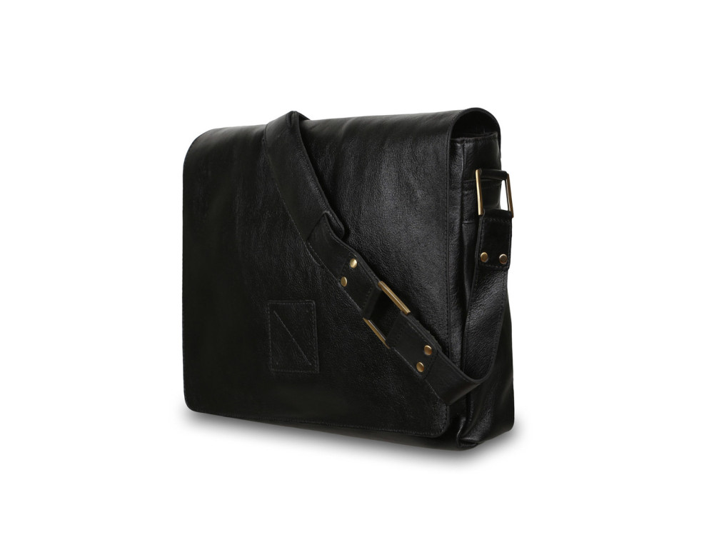 Чоловічі шкіряні сумки через плече Ashwood Leather Pedro Black - Фотографія № 3