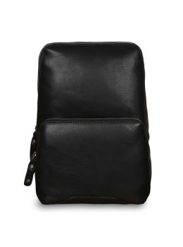 Рюкзак на одне плече чорного кольору Ashwood Leather Slingo Black