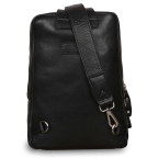 Рюкзак на одне плече чорного кольору Ashwood Leather Slingo Black - Фотографія № 101