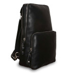 Рюкзак на одне плече чорного кольору Ashwood Leather Slingo Black - Фотографія № 102
