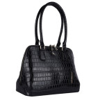 Чорна жіноча сумка зі шкіри під рептилію Ashwood C53 Black - Фотографія № 101