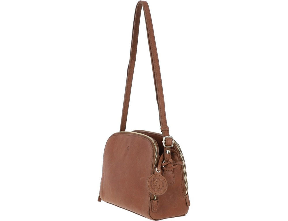 Женская кожаная сумка через плечо Ashwood 62340 TAN - Фото № 2