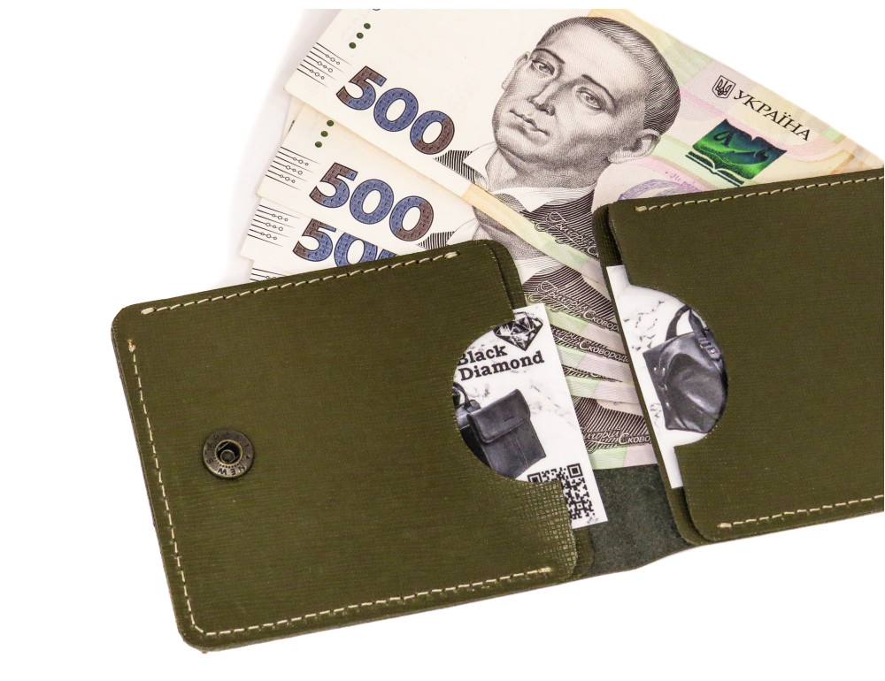 Чоловічий зелений гаманець із Saffiano Black Diamond BD4010SGR - Фотографія № 10