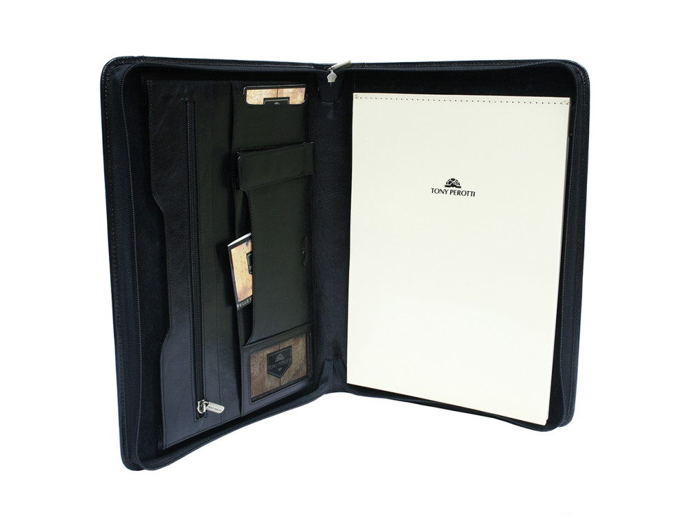 Чёрная кожаная папка для документов TONY PEROTTI Italico 1278L nero - Фото № 2