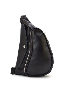 Чёрная кожаная сумка-слинг большого размера TARWA GA-3025-3md
