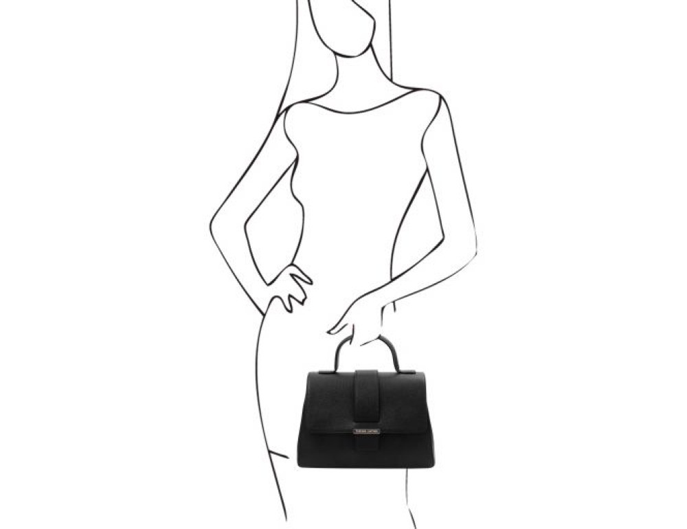 Чорна шкіряна сумочка через плече TL BAG TL142156 Black - Фотографія № 2