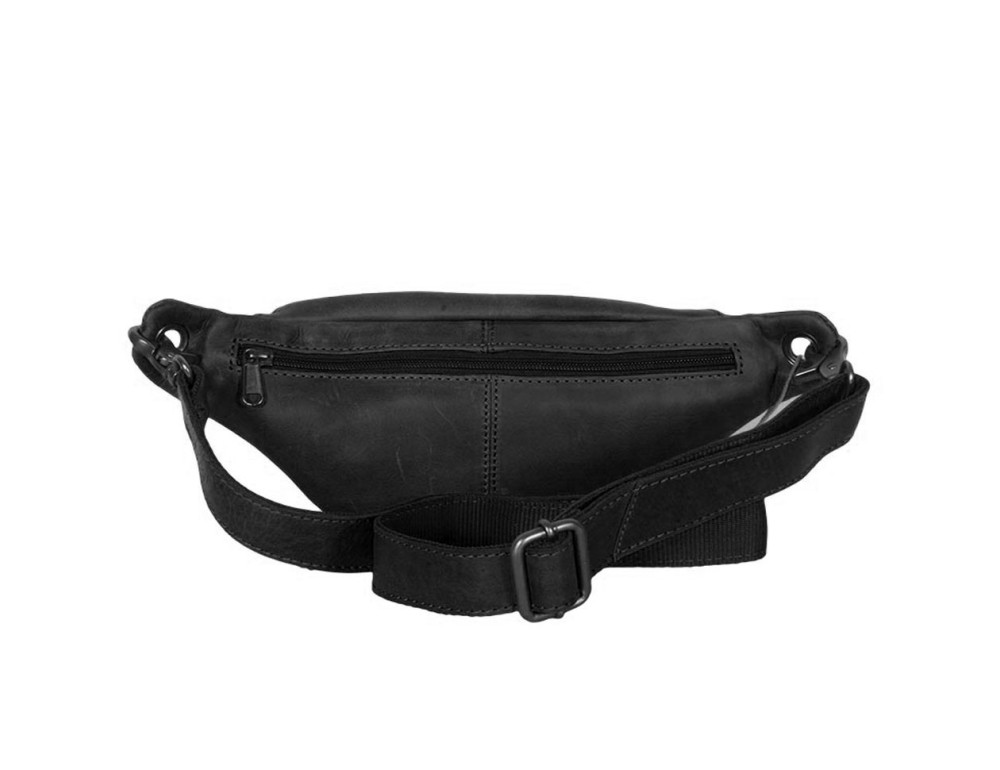 Чорна поясна сумка із натуральної телячої шкіри Hill Burry HB3314 Black - Фотографія № 3
