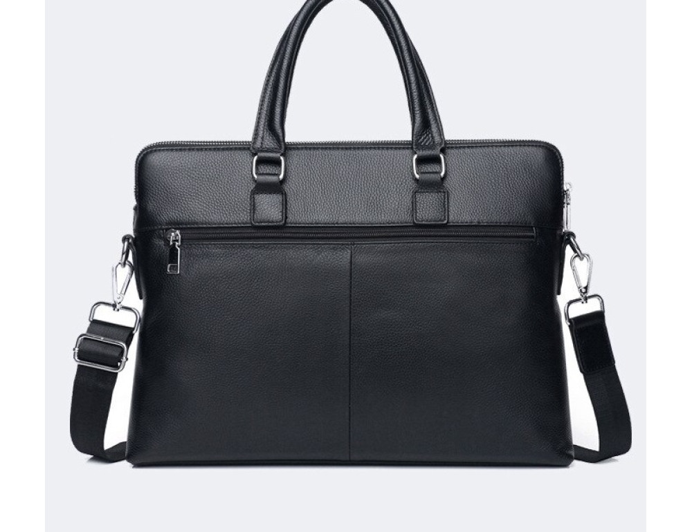 Чорна сумка під ноутбук із свинячої шкіри Bexhill Bx17610 Black - Фотографія № 9