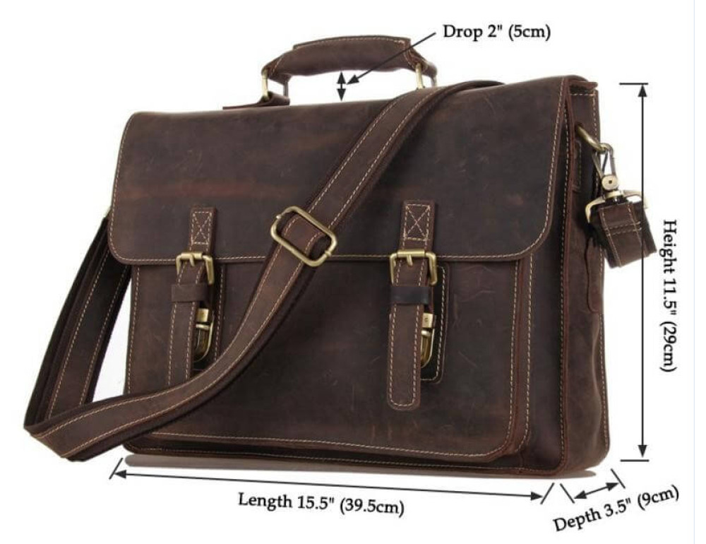 Чоловічий шкіряний портфель TIDING BAG 7205R темно-коричневий - Фотографія № 3