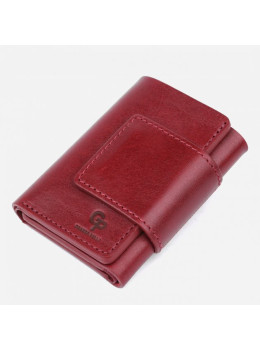 Бордовое кожаное портмоне маленькое для женщин GRANDE PELLE 504661