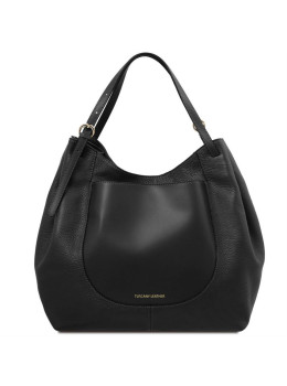 Чёрная кожаная сумочка через плечо Tuscany Leather TL142144 Black