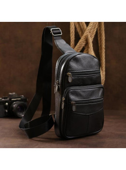 Мужская сумка-слинг чёрного цвета Vintage 20000