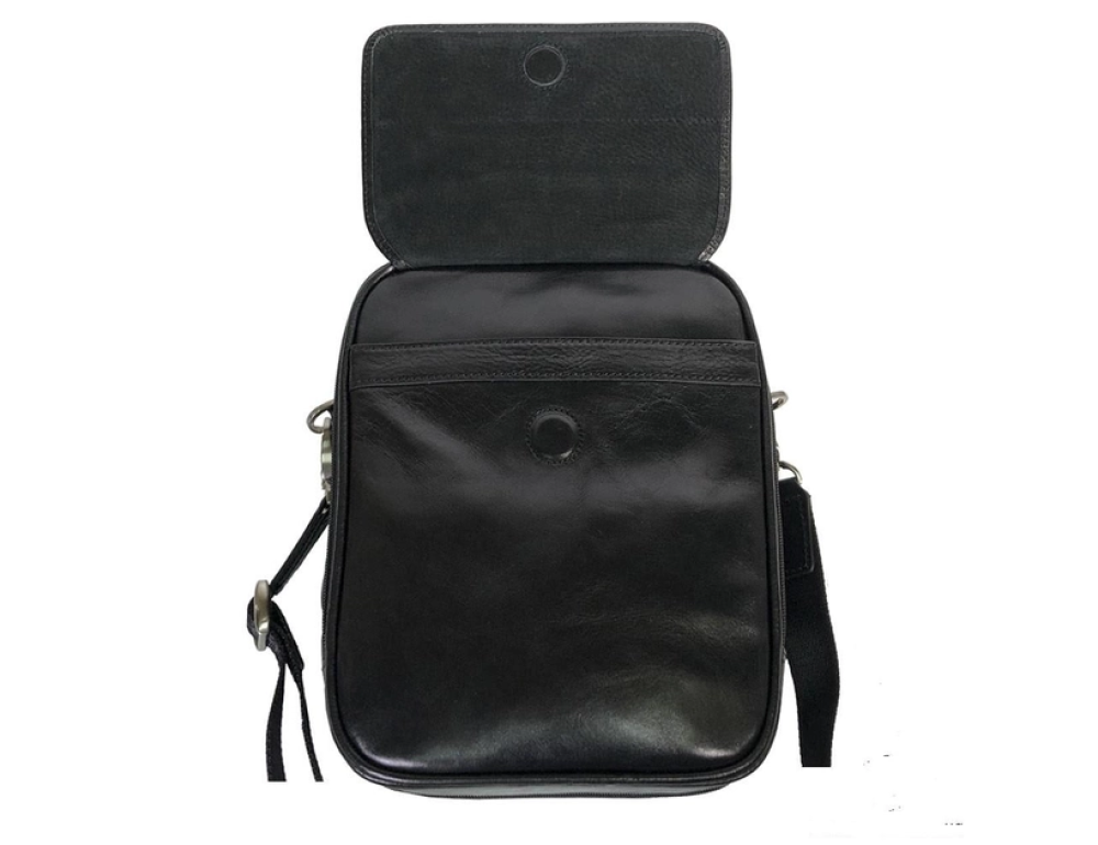 Чорна шкіряна сумка формату А4 TONY PEROTTI Vernazza 6023-19 nero - Фотографія № 6