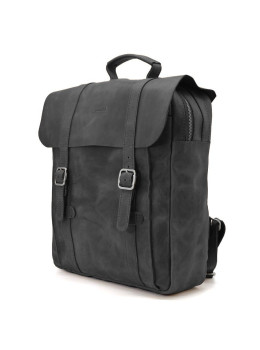 Чёрный мужской рюкзак из винтажной кожи TARWA RA-3420-3md