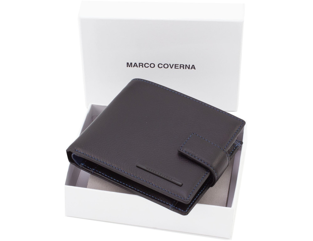Мужской кожаный кошелёк на кнопке Marco Coverna MC1001A-04 - Фото № 6