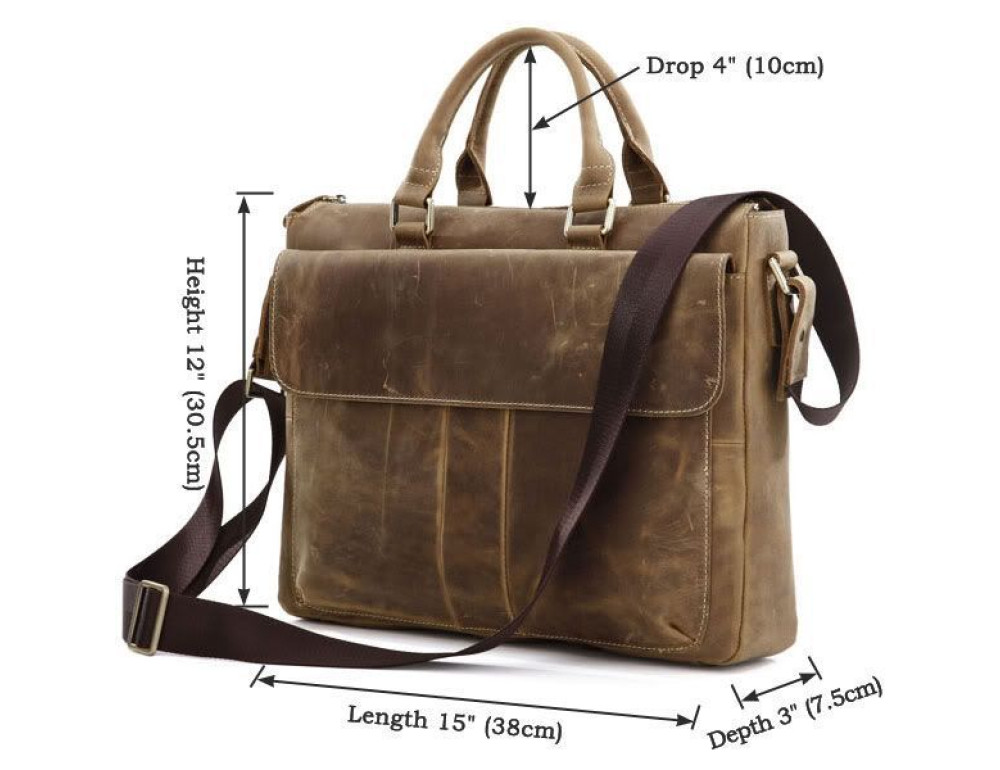 Мужской портфель из винтажной кожи Vintage 14066 - Фото № 3