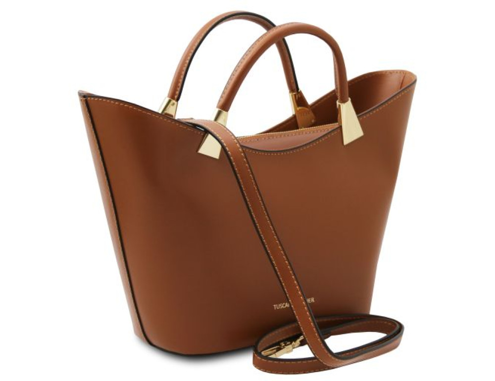 Стильна жіноча сумочка Tuscany Leather TL142287 COGNAC - Фотографія № 3