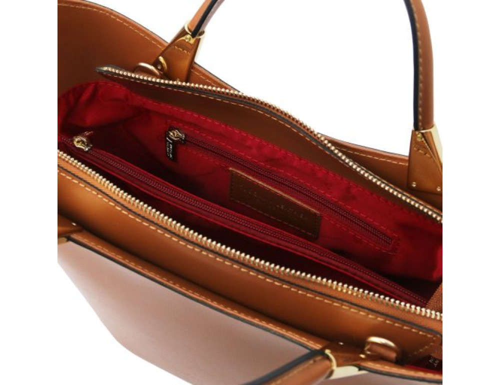 Стильна жіноча сумочка Tuscany Leather TL142287 COGNAC - Фотографія № 6