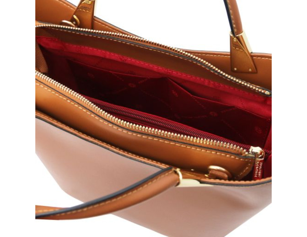 Стильна жіноча сумочка Tuscany Leather TL142287 COGNAC - Фотографія № 7