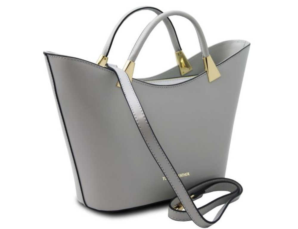 Світло-сіра жіноча сумочка Tuscany Leather TL142287 LIGHT GREY - Фотографія № 3