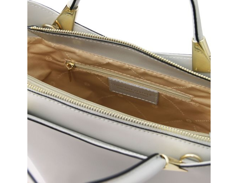 Світло-сіра жіноча сумочка Tuscany Leather TL142287 LIGHT GREY - Фотографія № 6