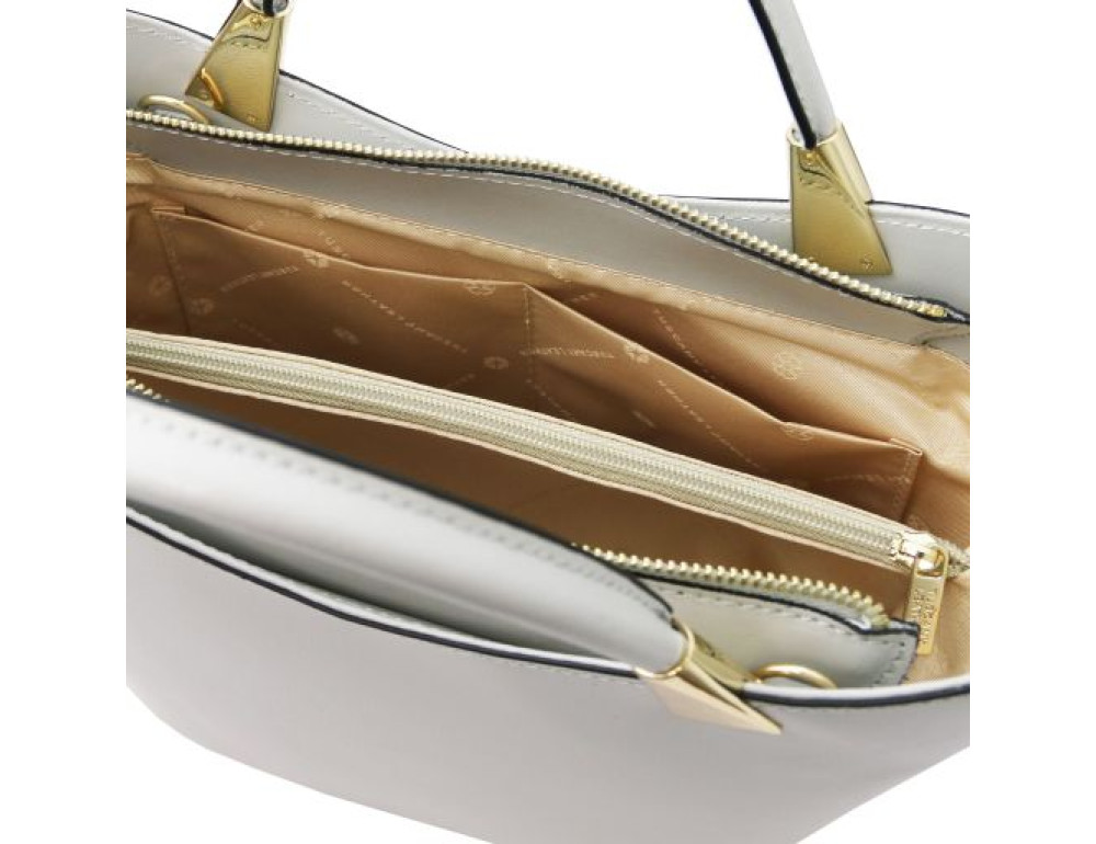 Світло-сіра жіноча сумочка Tuscany Leather TL142287 LIGHT GREY - Фотографія № 7