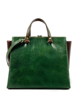 Женская кожаная сумка зелёного цвета Time Resistance 5209701