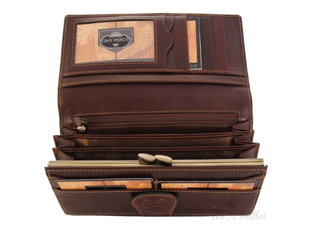 Женский кожаный кошелёк Tony Perotti Accademia 1526 moro - Фото № 7