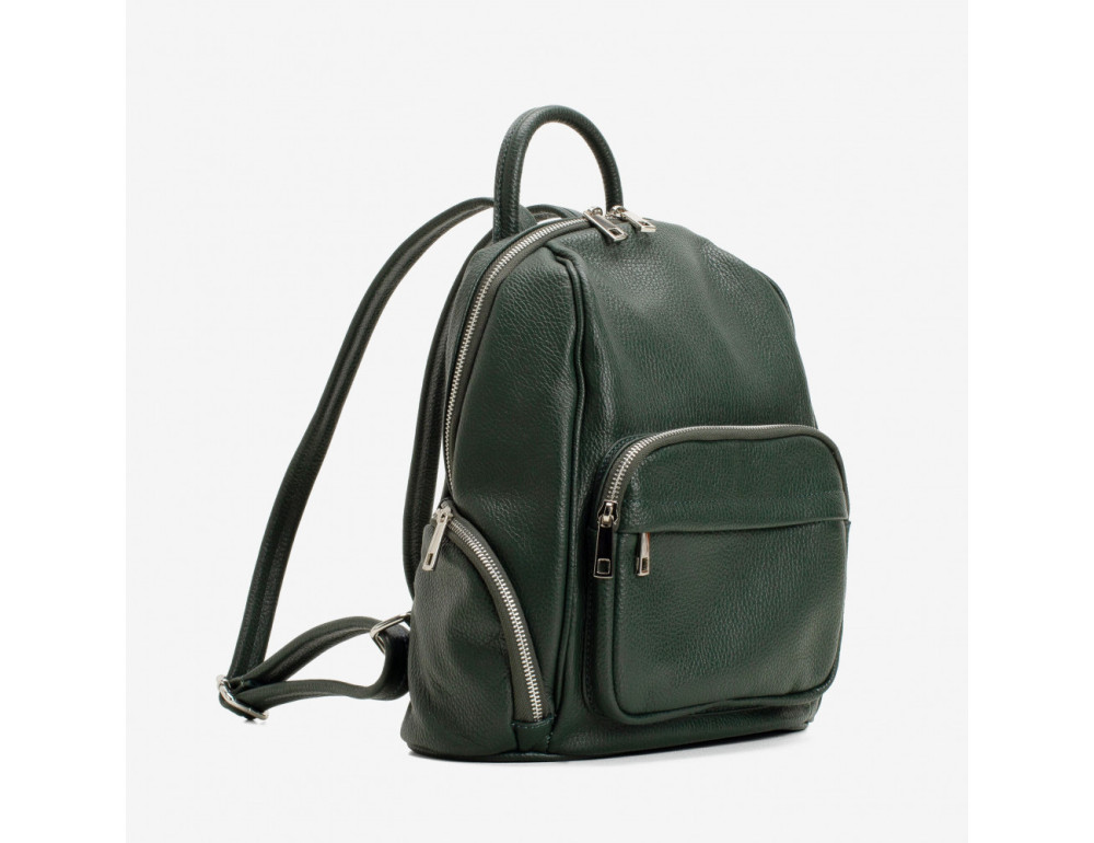 Женский кожаный рюкзак VIRGINIA CONTI VC2238 Dark green - Фото № 2