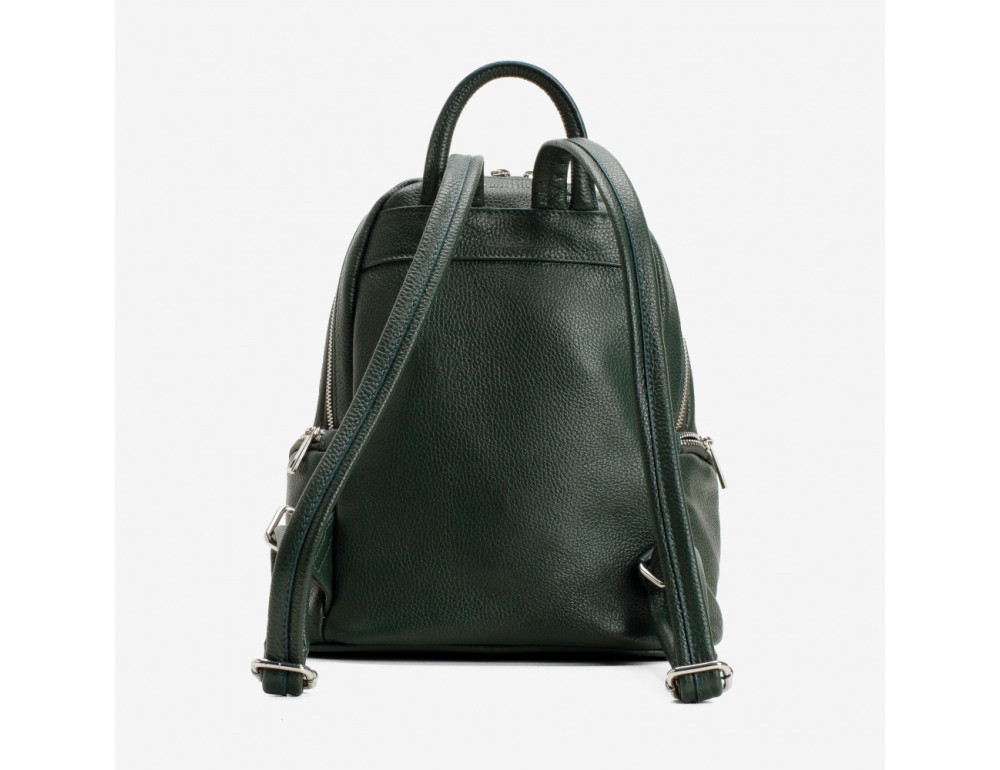Женский кожаный рюкзак VIRGINIA CONTI VC2238 Dark green - Фото № 3