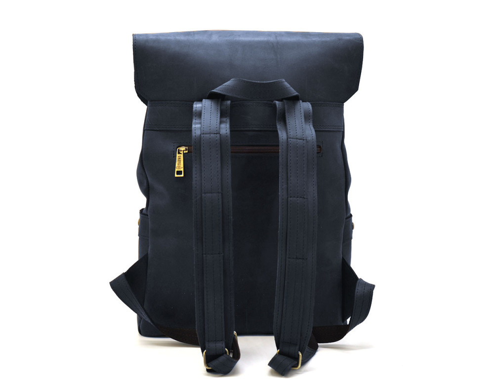 Синий рюкзак из винтажной кожи Crazy Horse TARWA RK-9001-4lx - Фото № 4