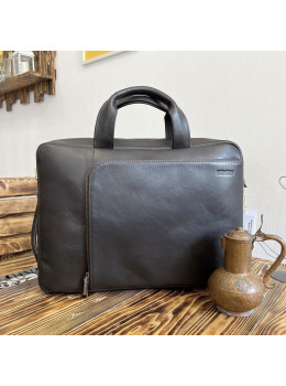 Тёмно-коричневая кожаная сумка-трансформер Newery N3830GC