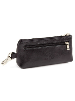 Карманная кожаная ключница чёрного цвета Grande Pelle 401610