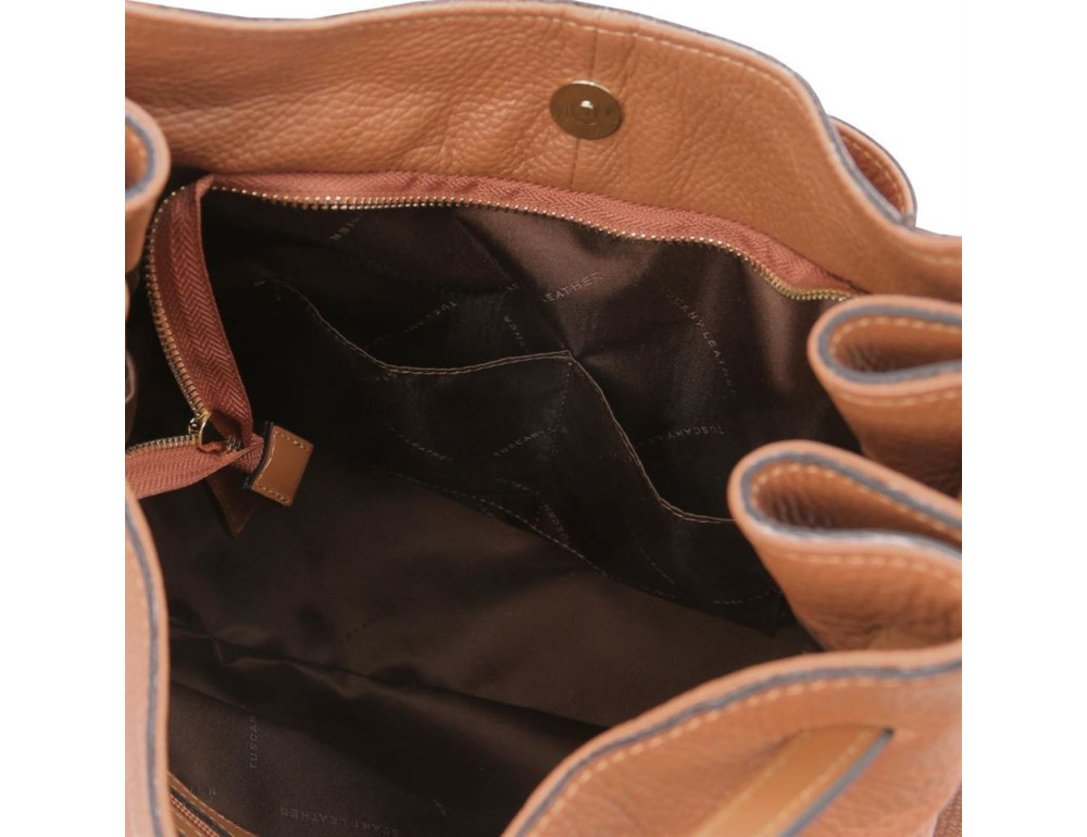 Коричнева шкіряна сумочка через плече Tuscany Leather TL142144 COGNAC - Фотографія № 7