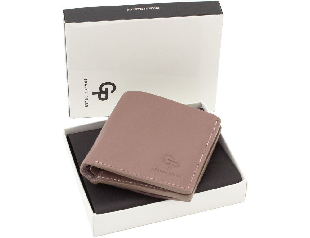 Маленький жіночий гаманець пудрового кольору Grande Pelle 537665 - Фотографія № 6