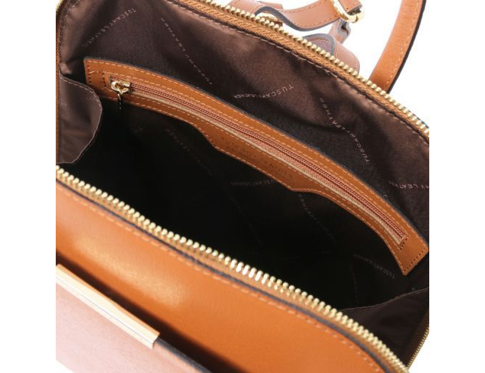 Рудий рюкзак із Saffiano шкіри TL Bag TL141631 COGNAC - Фотографія № 3