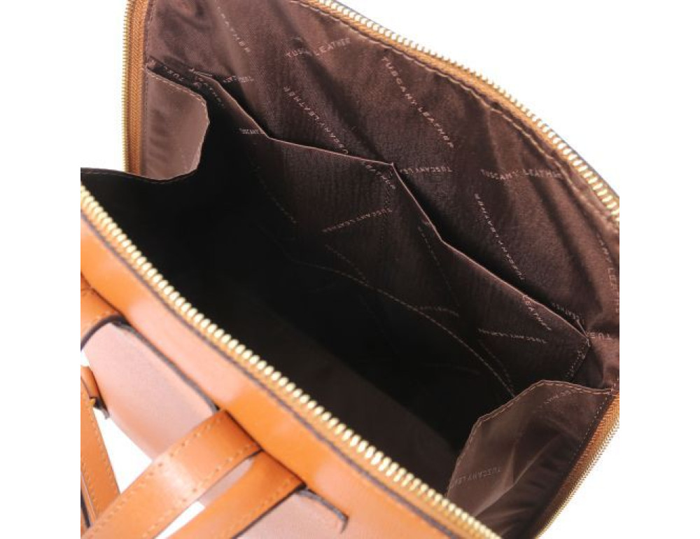 Рудий рюкзак із Saffiano шкіри TL Bag TL141631 COGNAC - Фотографія № 4