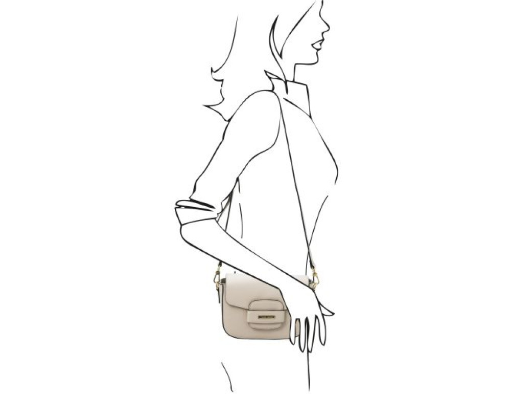 Бежева шкіряна сумочка через плече Tuscany TL Bag TL142249 BEIGE - Фотографія № 2