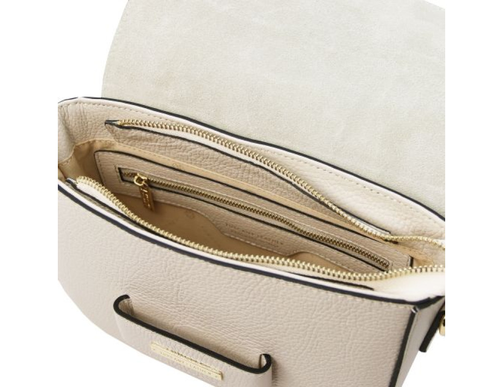 Бежева шкіряна сумочка через плече Tuscany TL Bag TL142249 BEIGE - Фотографія № 5
