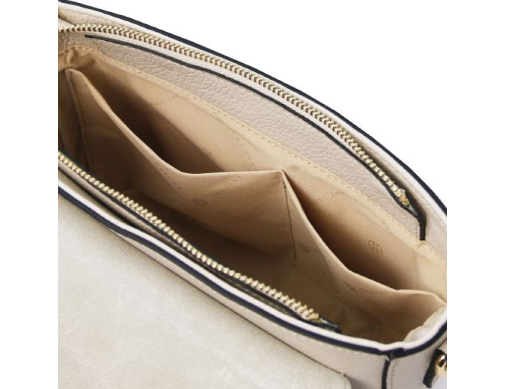 Бежева шкіряна сумочка через плече Tuscany TL Bag TL142249 BEIGE - Фотографія № 6