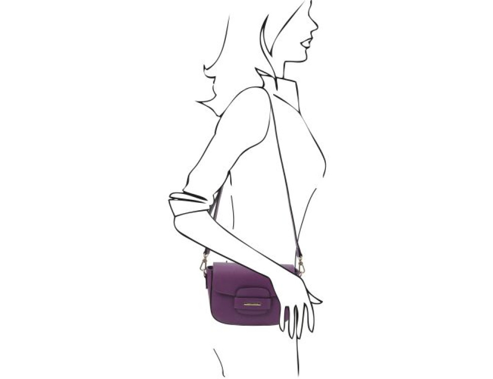 Брендова жіноча сумочка через плече Tuscany TL Bag TL142249 PURPLE - Фотографія № 2