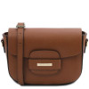 Чорна брендова жіноча сумочка через плече Tuscany TL Bag TL142249 COGNAC